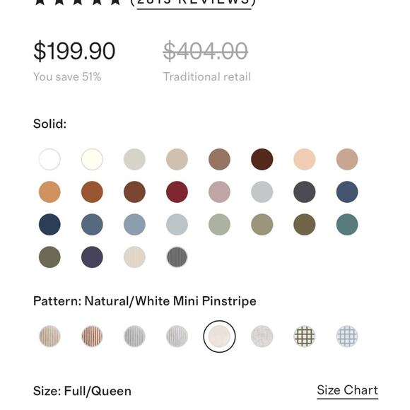 Quince European Linen Duvet Cover Set Natural Mini Pinstripe Size Queen - Picture 7 of 15